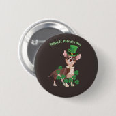 St. Patrick's Day Chihuahua puppy button (Voorkant /achterkant)