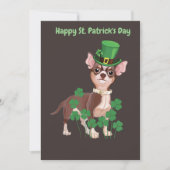 St. Patrick's Day Chihuahua puppy flat card Feestdagenkaart (Voorkant)