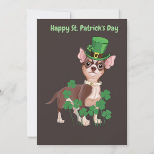 St. Patrick's Day Chihuahua puppy flat card Feestdagenkaart