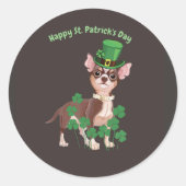 St. Patrick's Day Chihuahua puppy sticker (Voorkant)