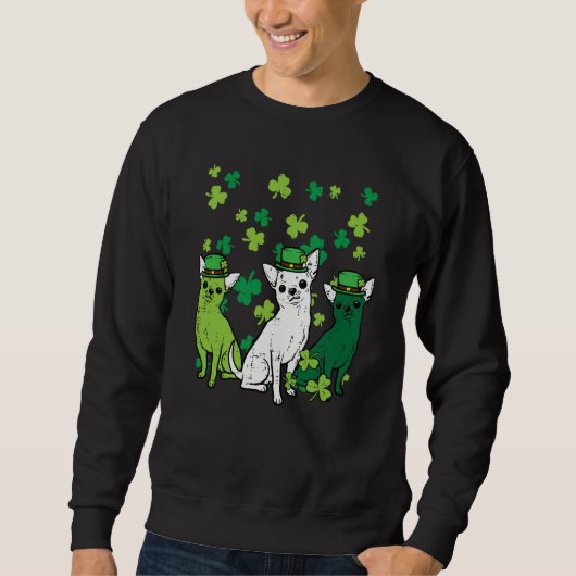 St Patricks Day Chihuahuas Dog Saint Paddys Men Wo Trui (Voorkant)