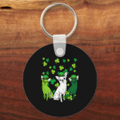 St Patricks Day Chihuahuas Hond St. Paddys Mannen Sleutelhanger (Voorkant)