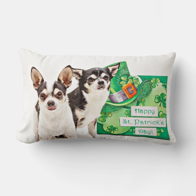 St. Patrick's Day Chihuahua's Kussen (Voorkant)