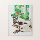St. Patrick's Day Chihuahua's Legpuzzel (Verticaal)