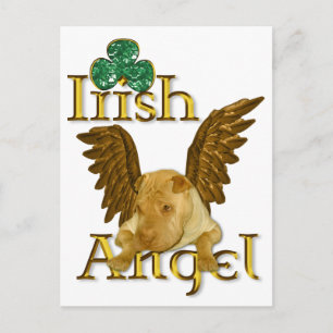St. Patrick's Day Chinese Shar Pei Dog Irish Angel Briefkaart