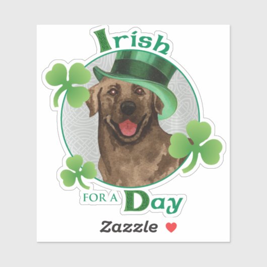 St. Patrick's Day Chocolate Lab vinylsticker Sticker (Vel)