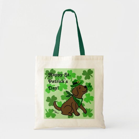 St. Patrick's Day Chocolate Labrador Tote Bag (Voorkant)