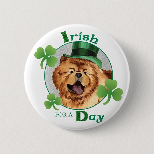 St. Patrick's Day Chow Ronde Button 5,7 Cm (Voorkant)