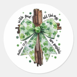 St. Patrick's Day Christelijk Geloof Klaver Shamro Ronde Sticker