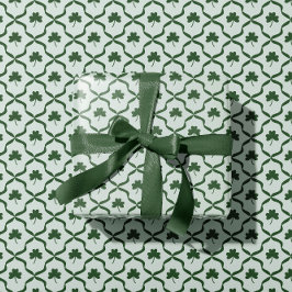 St. Patrick's Day Classic Green Shamrock Lattice  Cadeaupapier