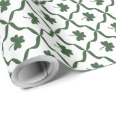 St. Patrick's Day Classic Green Shamrock Lattice  Cadeaupapier (Rol Hoek)
