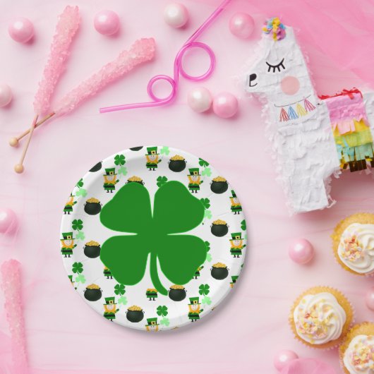 St. Patrick's Day Classic Pattern Holiday Party Papieren Bordje (Feest)