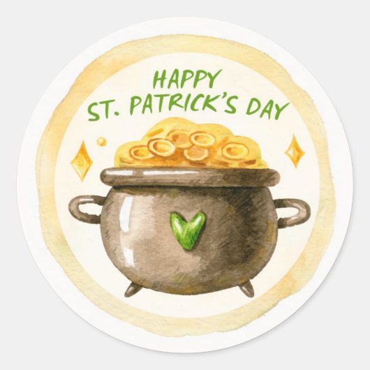 St. Patrick's Day Classic Round Sticker (Voorkant)