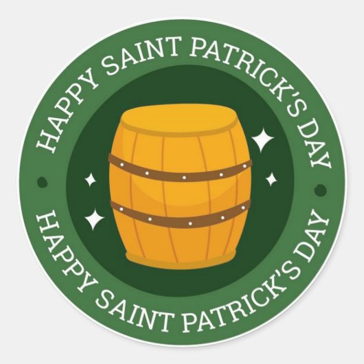 St. Patrick's Day Classic Round Sticker (Voorkant)