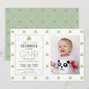 St. Patrick's Day Clean Green Foto1st Birthday Kaart