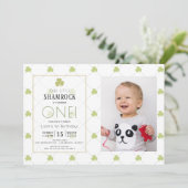 St. Patrick's Day Clean Green Foto 1e verjaardag Kaart (Staand voorkant)