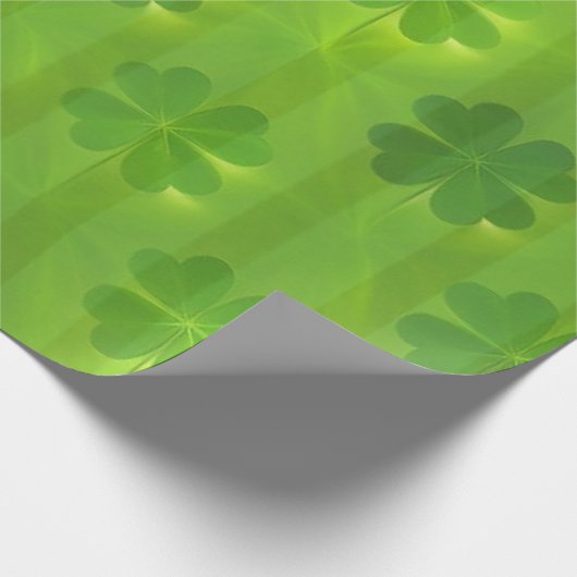St Patrick's Day Clover 4 Lijsten modern Collectie Cadeaupapier (Hoek)