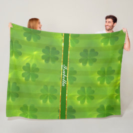 St Patrick's Day Clover 4 Lijsten modern Collectie Fleece Deken