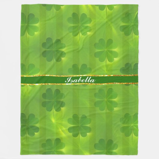 St Patrick's Day Clover 4 Lijsten modern Collectie Fleece Deken (Voorkant)