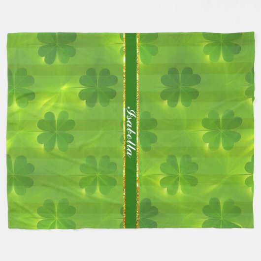 St Patrick's Day Clover 4 Lijsten modern Collectie Fleece Deken (Voorkant (Horizontaal))