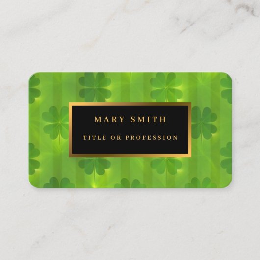 St Patrick's Day Clover 4 Lijsten modern Collectie Visitekaartje (Voorkant)