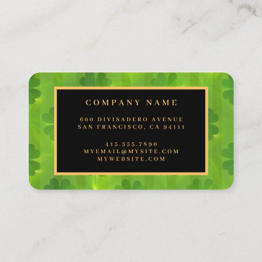 St Patrick's Day Clover 4 Lijsten modern Collectie Visitekaartje (Achterkant)