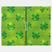 St Patrick's Day Clover 4 Lijsten Popular Collecti Fleece Deken (Voorkant (Horizontaal))