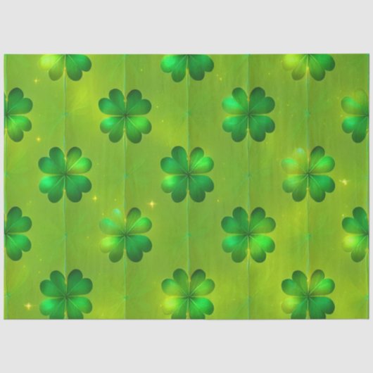 St Patrick's Day Clover 4 Lijsten Popular Collecti Tissuepapier (Voorkant)