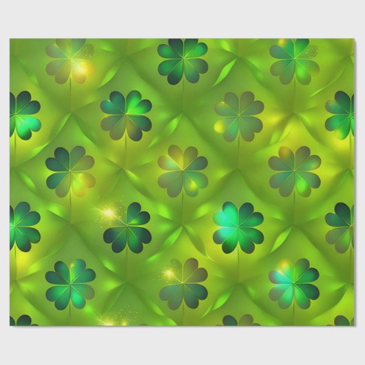 St Patrick's Day Clover 4 Lists Trendy Collectie Cadeaupapier (Vlak)