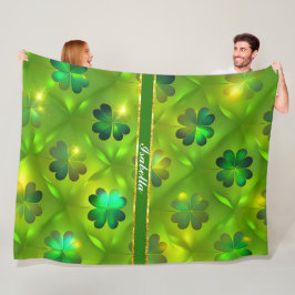 St Patrick's Day Clover 4 Lists Trendy Collectie Fleece Deken