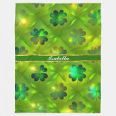St Patrick's Day Clover 4 Lists Trendy Collectie Fleece Deken (Voorkant)