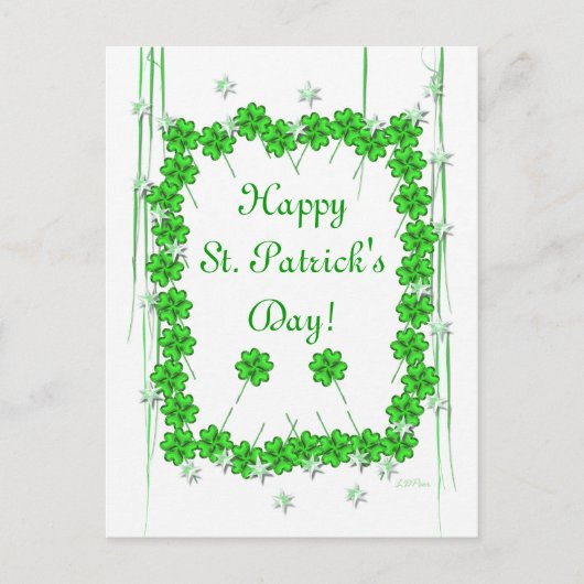 St. Patrick's Day Clover and Stars Briefkaart (Voorkant)