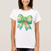St. Patrick's Day Clover Bow T-shirt (Voorkant)