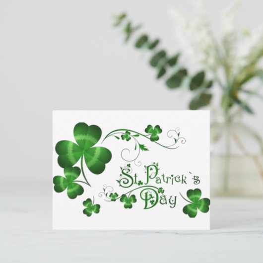 St. Patricks Day Clover Briefkaart (Staand voorkant)