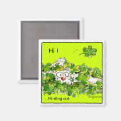 St. Patricks Day Clover Bunny Magnet (Voorkant / Achterkant)