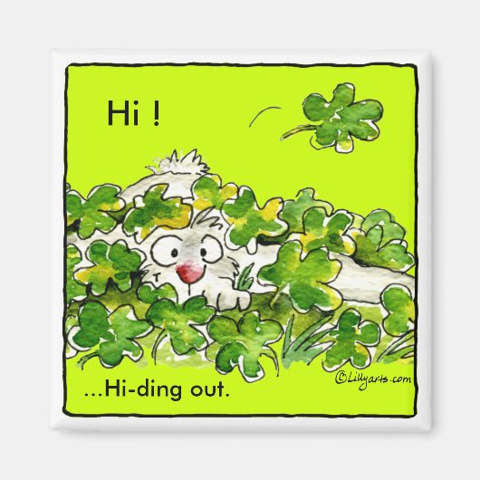 St. Patricks Day Clover Bunny Magnet (Voorkant)