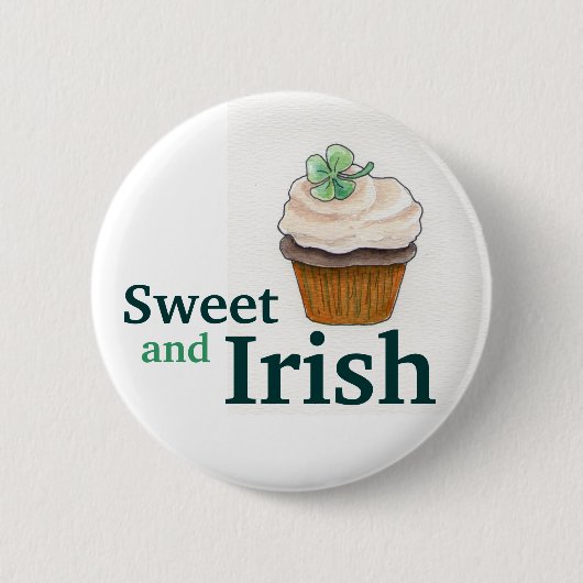 St. Patrick's Day Clover Cupcake Button Irish (Voorkant)