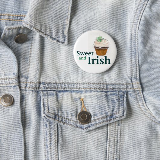 St. Patrick's Day Clover Cupcake Button Irish (In situ)