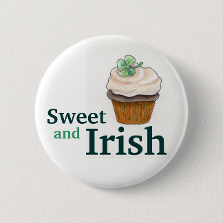 St. Patrick's Day Clover Cupcake Button Irish
