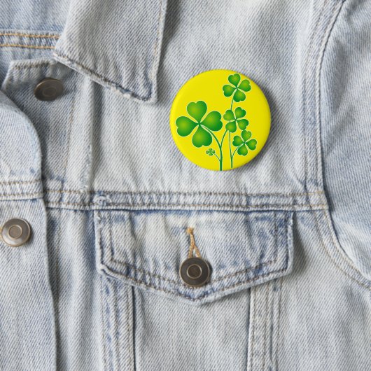 St. Patrick's Day Clover en je ideeën Ronde Button 5,7 Cm (In situ)
