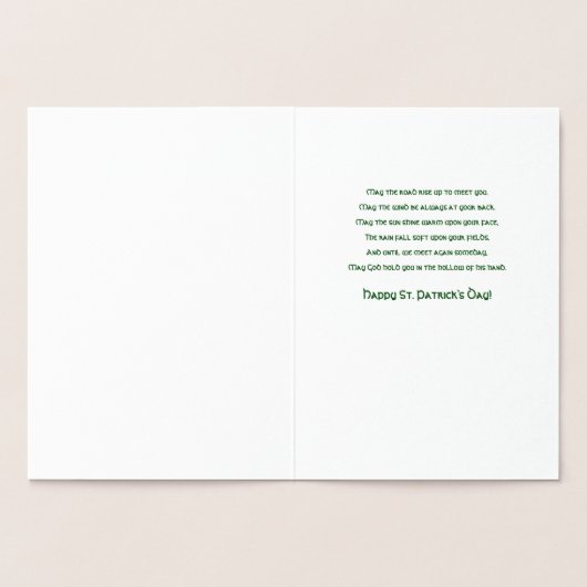 St. Patrick's Day Clover Folie Kaarten (Binnen)