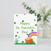 St. Patrick's Day Clover Golden Pot Briefkaart (Staand voorkant)