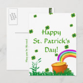 St. Patrick's Day Clover Golden Pot Briefkaart (Voorkant / Achterkant)