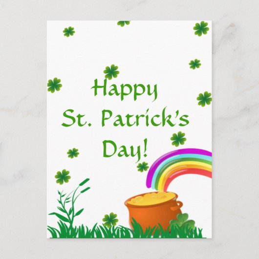 St. Patrick's Day Clover Golden Pot Briefkaart (Voorkant)