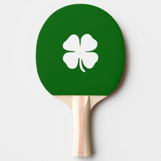 St Patricks Day Clover Green Stripe Lucky Irish Tafeltennisbatje (Voorkant)