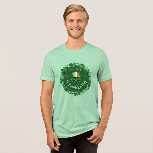 St. Patrick's Day Clover Hat unisex T-Shirt (Voorkant volledig)