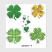 St. Patrick's Day Clover Hearts Shamrock Sticker (Vel)