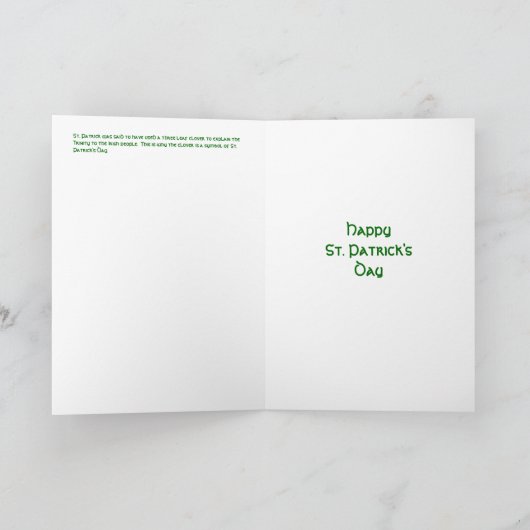 St. Patrick's Day Clover Kaart (Binnen)