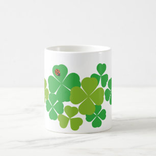 St. Patrick's Day Clover & Ladybug Koffiemok
