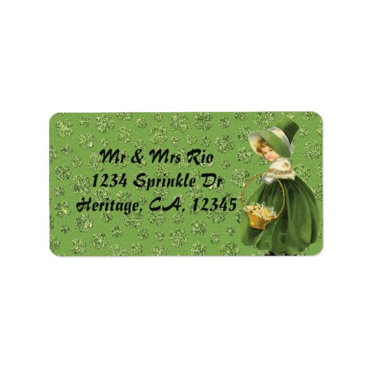 St. Patrick's Day Clover Leaf Address Label (Voorkant)